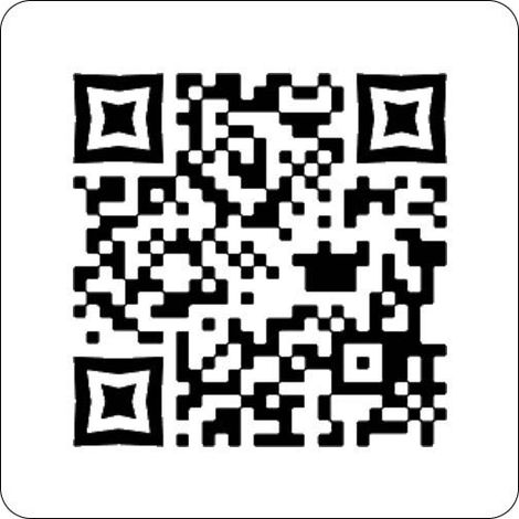 Menu sans contact pictogramme carré QR Code pour présentation menu hôtel restaurant - Couleur blanc (1/4)