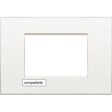 Placche compatibili bticino livinglight air placca quadra per supporti LN4703C 4 Posti - bianco T01