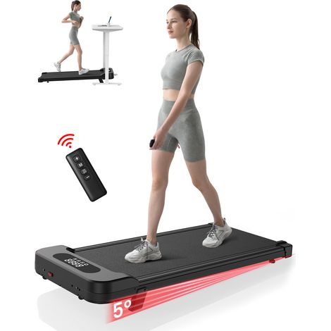 Cinta de correr 4 en 1 – Inclinación del 7 % – Velocidad de 1-8 km/h – Pantalla LED – Motor de 2,5 HP – Superficie 40 x 95 cm – Peso máximo de 130 kg – Incluye mando a distancia – Negro (1/5)