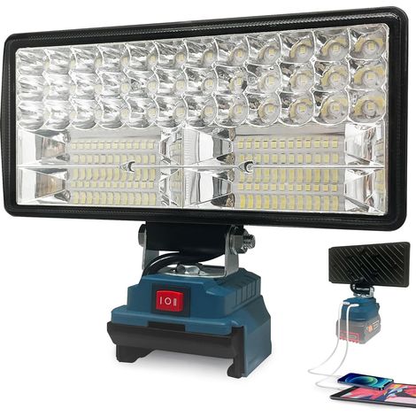 Cordless LED Light for Battery 18 V, 96 W 6800 Lumen, LED Work Light with USB + Type C (No Battery) (1/5)