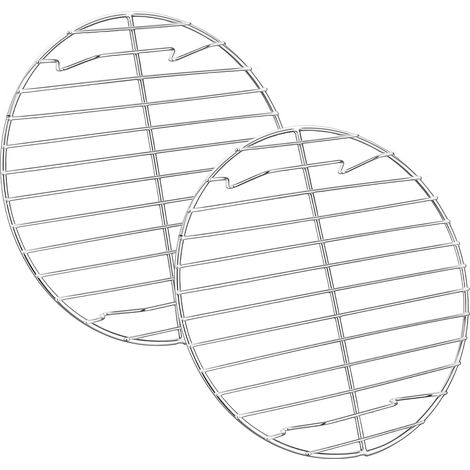 Lot de 2 Grilles de refroidissement, Acier inoxydable, 23 cm, Pieds surélevés, Cuisson vapeur, Four et lave-vaisselle