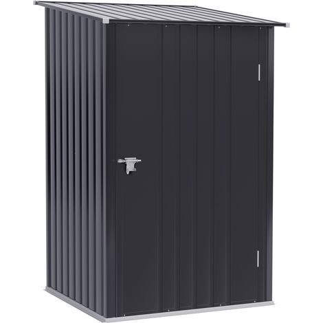 Caseta de jardín de acero galvanizado 1 x 1 m gris oscuro (1/5)