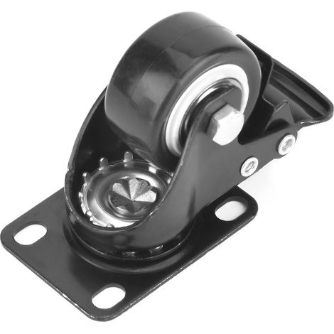 4 Roulettes de Meuble 38mm avec Frein, Roue Pivotante 360° à Platine, Support de Table à Roulettes pour Chaises, Étagères et Bureaux, Lot de 4 (1/5)