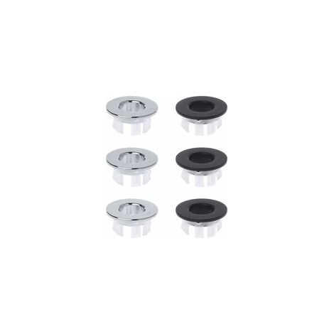 Lot de 6 bouchons trop plein d'évier – Cuivre et plastique – Diamètre 30 mm – Pour trous de 22 à 24 mm – Installation facile sans outil (1/5)