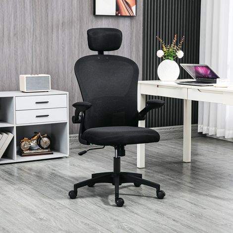 Silla de Oficina de Malla Silla de Escritorio Respaldo Alto Reposacabezas Ajustable Soporte Lumbar 4D 62x64x120 cm Negro (1/5)