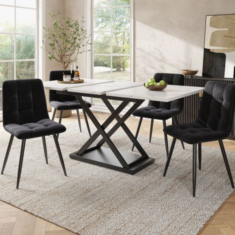 Esstisch ausziehbar 120-160x80x75 cm mit 4 Stühlen OKMYHOME (1/5)
