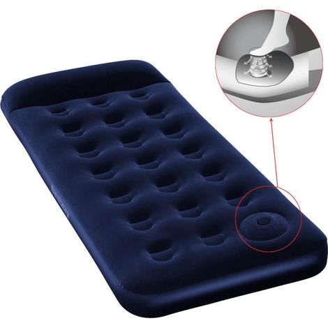 Bestway Inflatable Flocked Airbed Built-in Foot Pump 185x76x28cm (1/5)