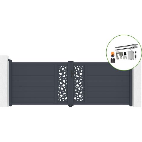 Portail battant 3,5m SUNNY H.120cm alu + motorisation TANKER B250 (1/5)