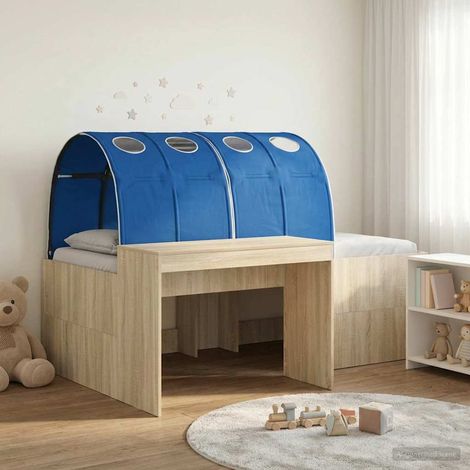 Cama con túnel 3 uds. Roble Sonoma y Azul Madera de ingeniería (1/5)