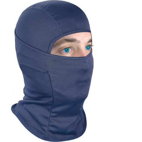 Balaclava Masque Visage Homme Anti UV Protection Solaire Tactique Léger Ski Moto Courir Vélo Masque (Bleu Marine) (1/2)