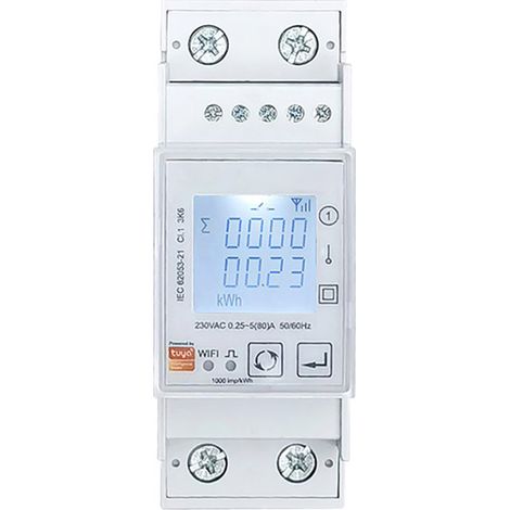 Irovami Compteur électrique Tuya WiFi – Bidirectionnel, app – Idéal pour solaire, consommation, maison (1/5)