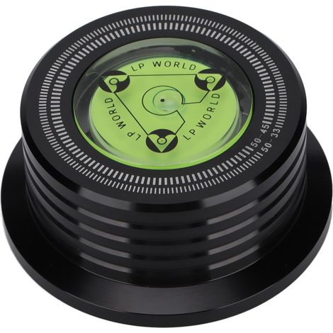 Disque de stabilisation pour tourne-disques en aluminium avec niveau à bulle, compatible 50Hz - Noir (1/5)