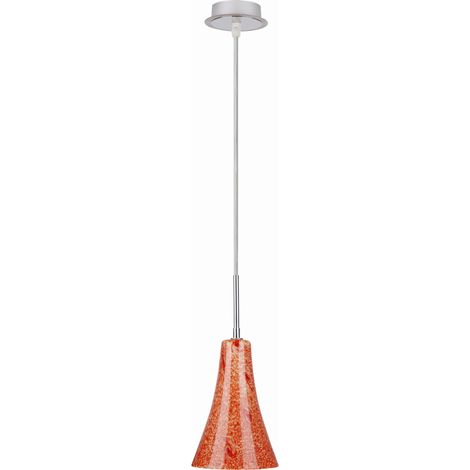 Suspension Candellux RUFI verre orange/argent Ø13 E14 (1/2)