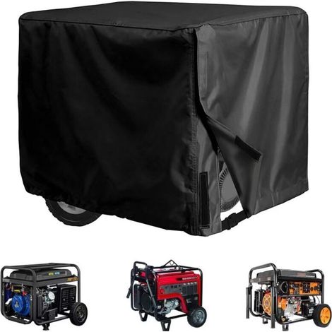 SABIR Housse de générateur en tissu Oxford noir, générateur imperméable et anti-poussière, convient à la plupart des générateurs, taille 96 x 76 x 71 cm (1/4)