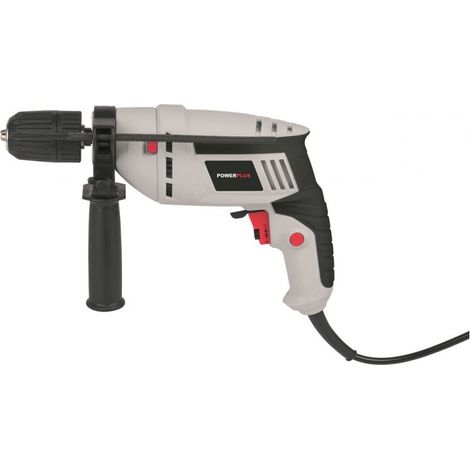 Perceuse a percussion - POWERPLUS - 600 W - 35 000 a 48 000 coups / min - Perce le bois / acier / béton (1/4)