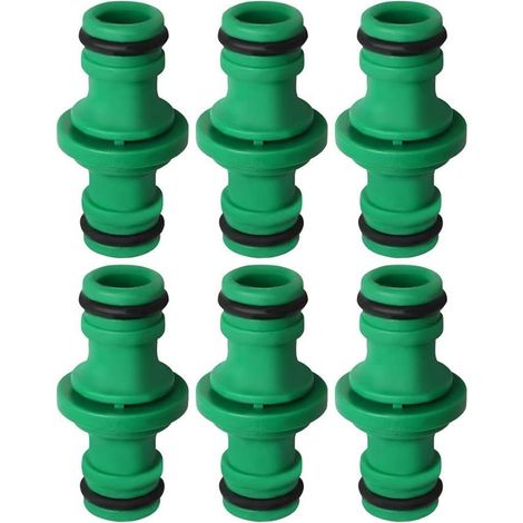 Raccord Double Mâle 6 Pièces, Connecteur de Tuyau en Plastique Vert pour Assembler Tuyaux de Jardin et Tubes, Raccords d'Arrosage 1/2 Pouce (1/5)
