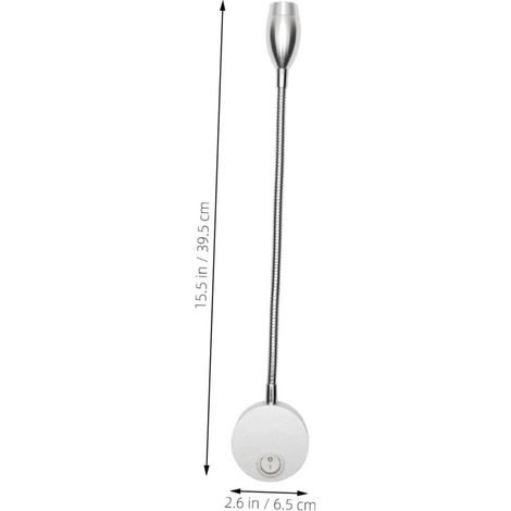 LED-Wand-Nachttischlampe mit flexiblem Schwanenhals, 3 W, weiß, mit integriertem Nachtlicht für die Schlafzimmerbeleuchtung (1/4)