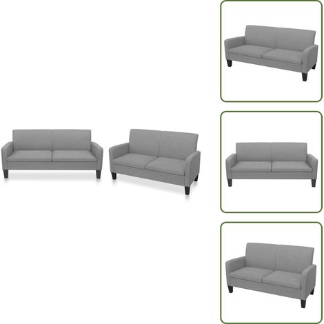 Divano in legno - vidaXL Set di Divani 2 pz in Tessuto Grigio Chiaro -