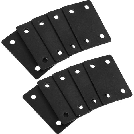 10 placas de fijación rectas de acero inoxidable, elementos de unión duraderos para estantes y muebles. (1/5)