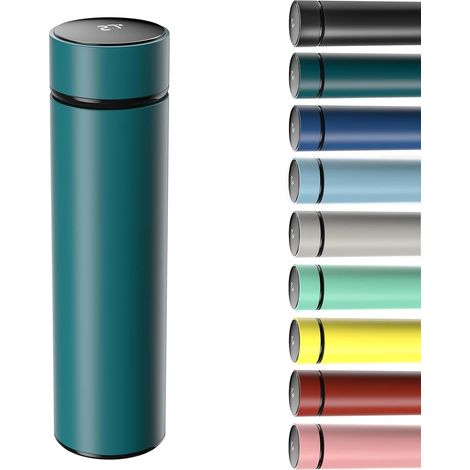 Gourde Isotherme - 1 Unité - Acier Inoxydable - Affichage LED Température - Voyage Bureau Sport - 500ML Bleu (1/5)