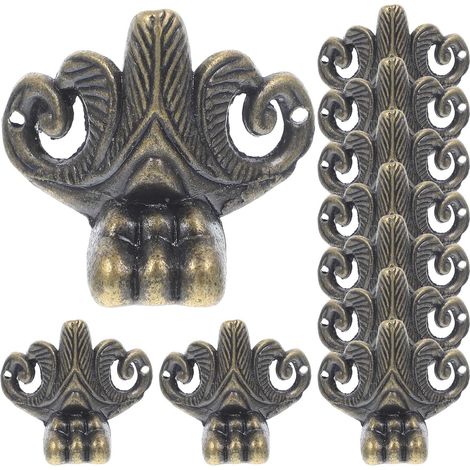 10 Pieds de Caisse en Alliage de Zinc Vintage pour Décoration de Boîte en Bois, Forme Élégante et Robuste, pour Décoration Intérieure (1/5)