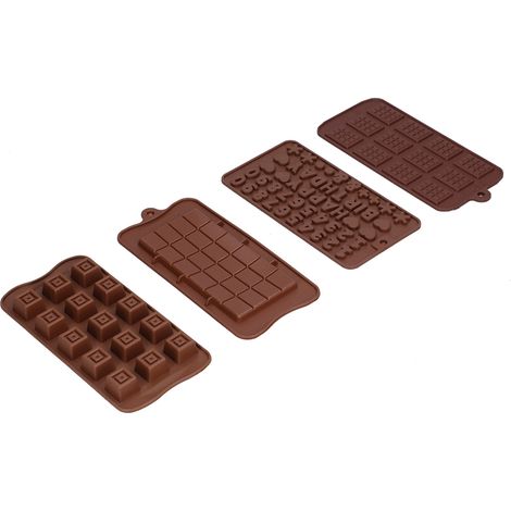 4-teiliges Set Innovative Musterform Silikon Schokoladenform Backwerkzeug für die Heimbäckerei (1/5)