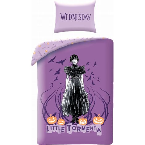 Parure de lit en coton 160x200 Wednesday Addams HIT La Famille Addams
