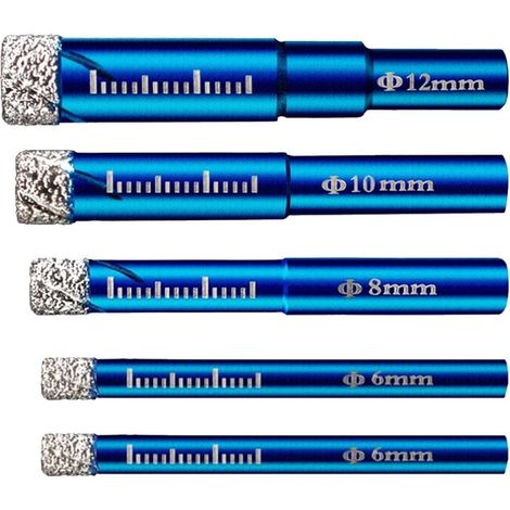[JAMAIS UTILISÉ]6 forets diamant 6-12 mm tige triangulaire droite pour carrelage et verre (1/3)