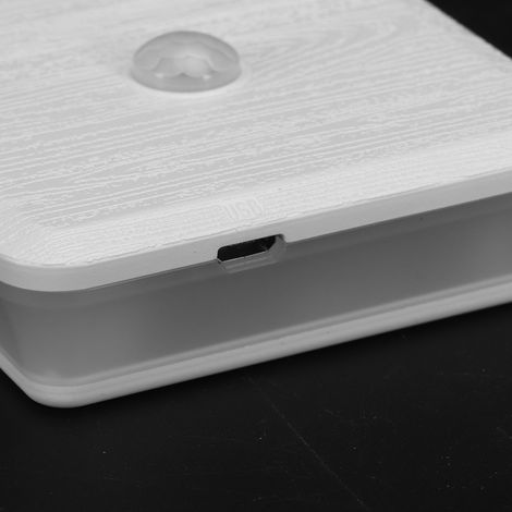 LED-Induktionslampe für Zuhause, mit intelligentem Sensor, Nachtlicht für Schlafzimmer oder Kleiderschrank, USB-aufladbar, weiße Holzoptik (1/5)