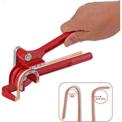 Cintreuse manuelle 3-en-1 pour tubes 1/4'' 5/16'' 3/8'' – Courbure 0-180° – Alliage aluminium – Pour cuivre, laiton, acier à paroi fine (1/5)