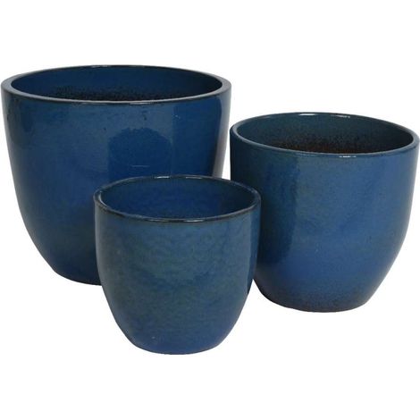 Vaso Matteo smaltato blu formato grande (1/2)