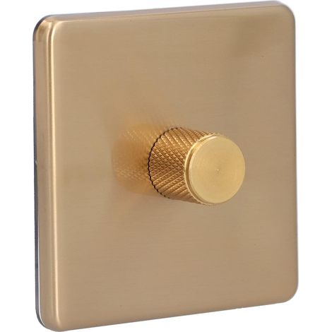 Gradateur LED, Laiton brossé, AC220V avec Panneau Anti-rayures, doré (lumière monotone) (1/5)