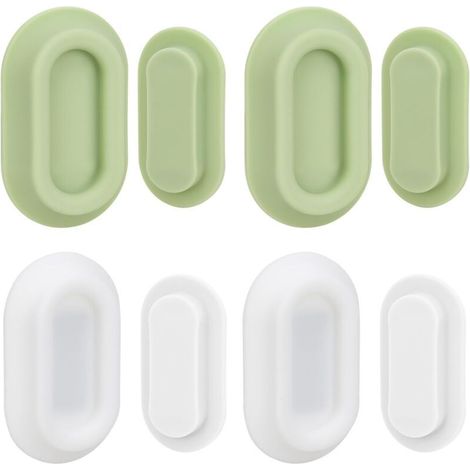 4 Pièces Porte Telecommande Mural, Support Magnétique pour Télécommande, No Drilling Required Support de Télécommande Mural pour Télévision, Ventilateur, Climatisation (Vert + Blanc) (1/5)