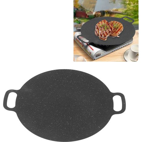 Petite poêle à griller coréenne pour barbecue, compatible avec les plaques à induction, antiadhésive, teppanyaki d'extérieur, 25 cm. (1/5)