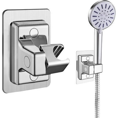 Shower head holder, 360° adjustable universal shower holder, powerful no-drill shower head holder, wall-mounted bathroom bracket, ABS plastic (1/5)
