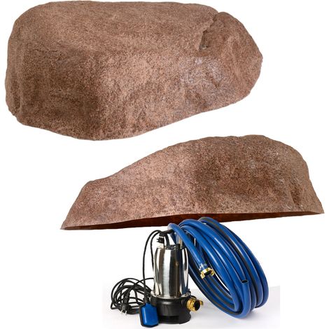 Gartendek Faux rocher cache regard jardin 90 rouge (1/5)