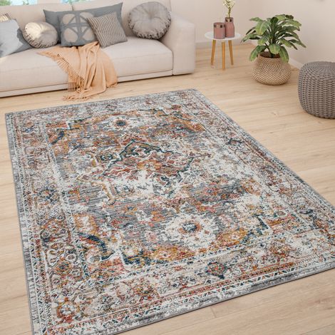 Paco Home Teppich Wohnzimmer Kurzflor Vintage Pastell Modernes Orientalisches Muster 60x100 cm, Bunt 2