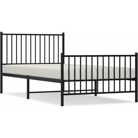 Maison Exclusive - Giroletto con Testiera e Pediera Metallo Nero 100x200 cm (1/5)