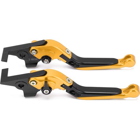 Maneta de freno y embrague de motocicleta de aluminio CNC modificable - Compatible con YAMAHA TMAX 530 (2012-2019) y TMAX 560 (2020-2021) - 2 piezas doradas (1/5)