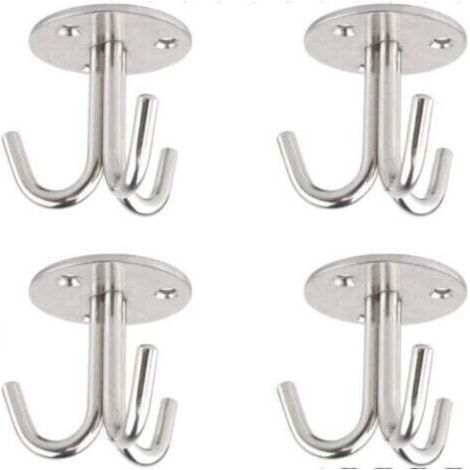Patère de Fixation au Plafond Crochet, 4 Pièces Crochet en Acier Inoxydable Crochet de Plafond pour Suspension avec Vis Crochet Fixation Plafond Balançoire de Yoga Luminaire Suspendu (1/4)