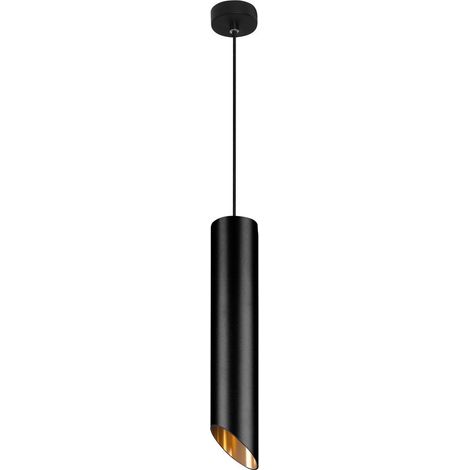 Merano Houston Slim Suspension Plafonnier Sandy Noir Aluminium Extérieur Or Aluminium Intérieur LED GU10 1x10W