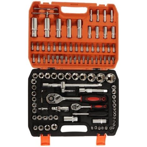 Kit d'outils de réparation mécanique 108 pièces, douilles à chocs, clés à cliquet et hexagonales, embouts de tournevis (1/5)