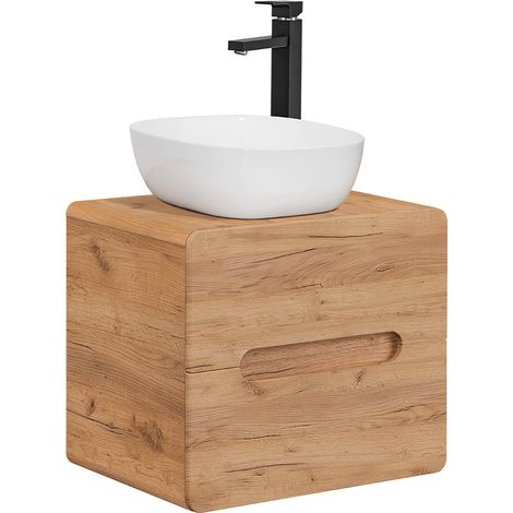 Waschtisch 60cm Arun mit 2 Schubladen, Holzoptik (1/5)