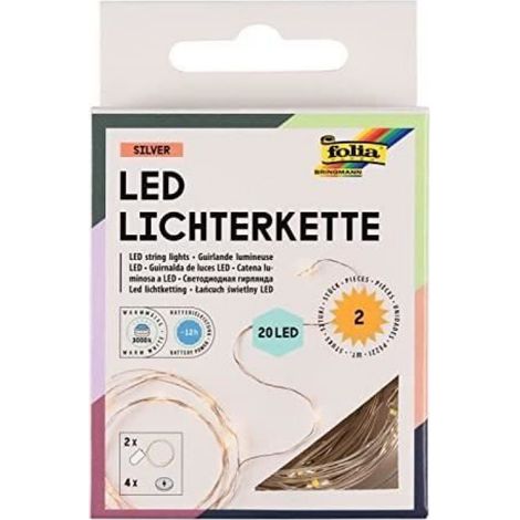 Guirlande lumineuse - - 986 - 2X Micro-LED - 20 LED - Blanc chaud - 2,20 m