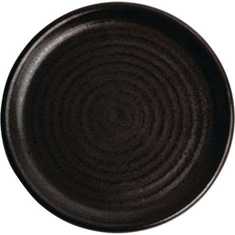 Assiettes plates noir mat Canvas 18 cm (Lot de 6) - Ref FA316 - Olympia (1/5)