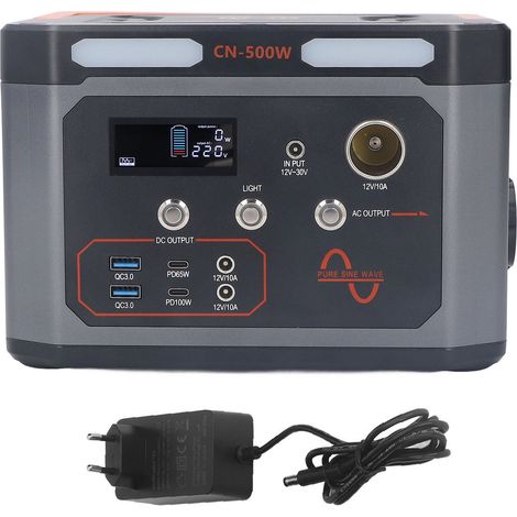 Station Énergie Portable 300W Batterie Lithium Secours Générateur Solaire Extérieur Charge Rapide Camping Voyage Prise UE 100-240V Sortie CA 220V 50Hz (1/5)