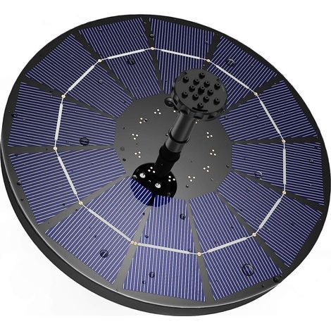 Fontaine solaire flottante d'extérieur 3,5 W, pompe solaire pour bassin avec batterie et 6 buses, pour bains d'oiseaux, aquariums, jardins et fontaines (1/5)
