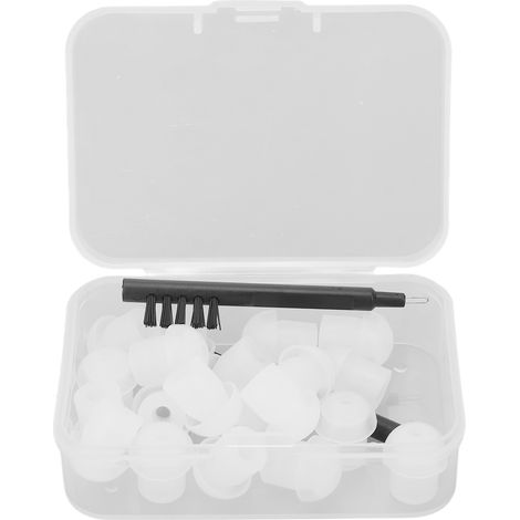 Écouteur amplificateur sonore, embouts auriculaires en silicone, lot avec boîte de rangement, brosse de nettoyage, accessoires auditifs réutilisables. (1/5)