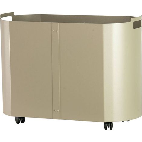 Portalegna ovale acciaio tortora sabbia h.43 l.59x35 cm. Made in Italy
