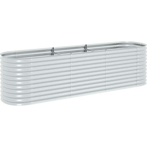 Maison Exclusive - Letto Rialzato Giardino 320x80x81 cm in Acciaio Zincato Argento (1/5)